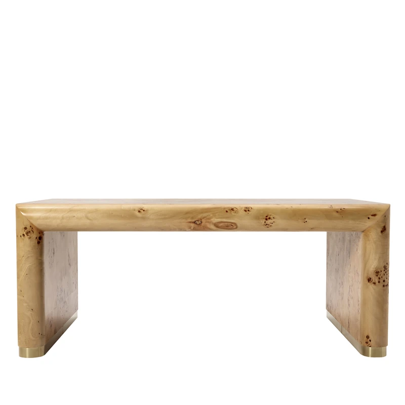 Stolik kawowy Burl 110 cm z dekoracyjnym rysunkiem czeczoty