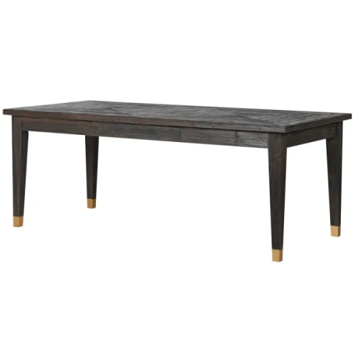 Stół drewniany do jadalni Finchley Copper 95x200 cm jesion topola wstawki dekoracyjne miedziane