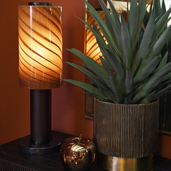 Lampa Manilla ze szklanym korpusem o marmurkowym wzorze