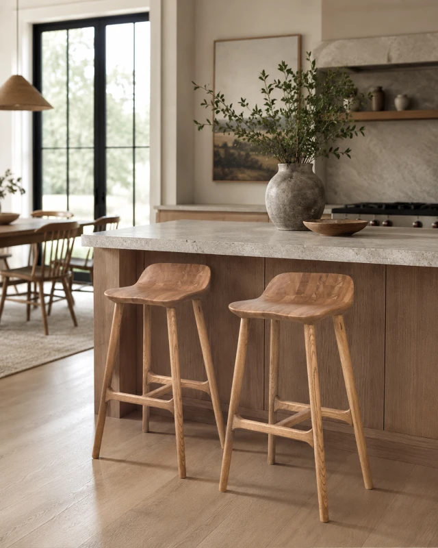 Dębowy hoker do kuchni w stylu modern farmhouse