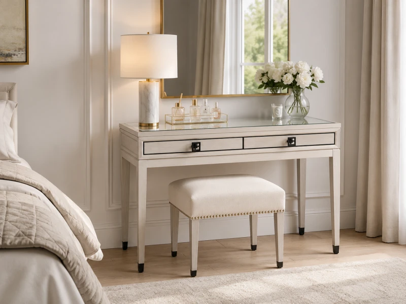 Toaletka Light Oak 130 cm z dwiema szufladami