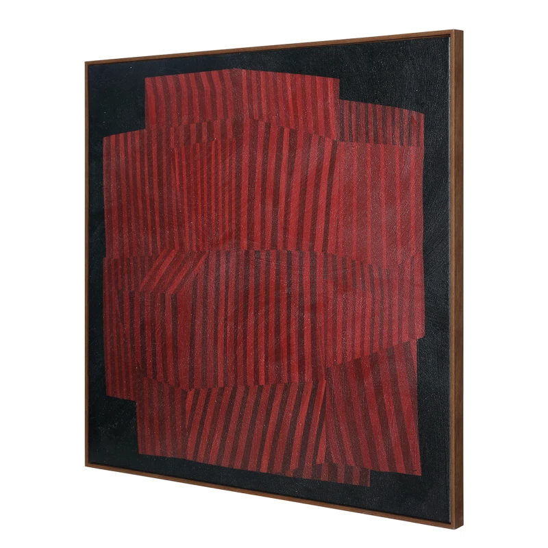 Red Vibes obraz abstrakcyjny geometryczny 100x100 cm