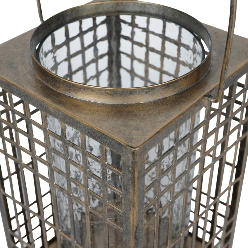 Metalowy lampion z wysokim uchwytem