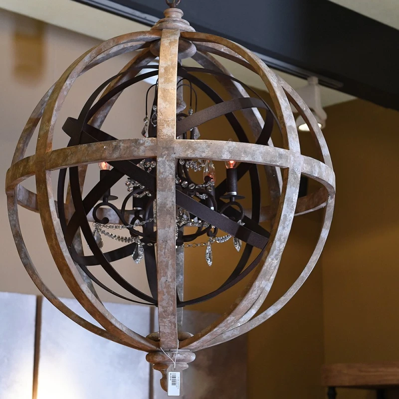 Metal Globe żyrandol do wnętrza industrialnego i modern classic