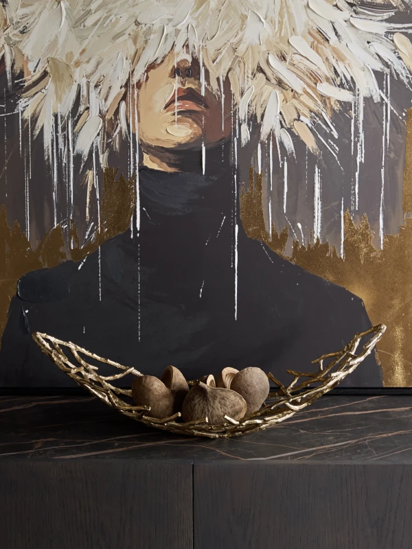 Złota patera dekoracyjna Sloane Gold 62 cm