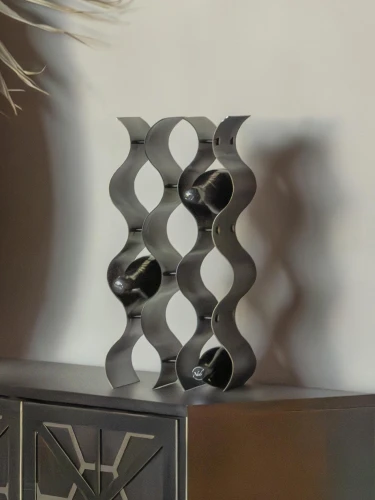 Stojak na wino Chesham Bronze 9 butelek 24 cm żelazo 