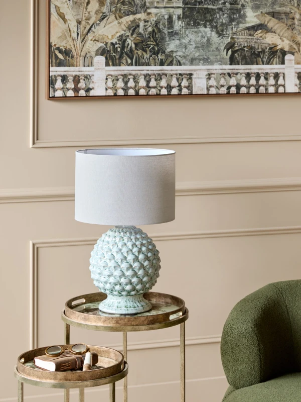 Lampa stołowa Arnos 59 cm z ceramiczną podstawą