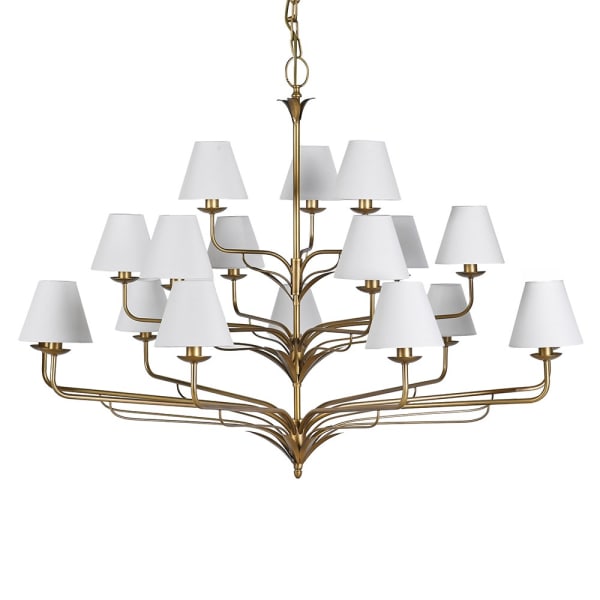 Żyrandol Chesham White 137 cm z 18 białymi abażurami
