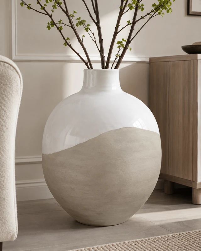 Waza ceramiczna Telcon White S 62 cm biel beż