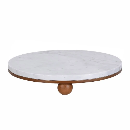 Taca dekoracyjna White Marble z marmuru 40 cm 