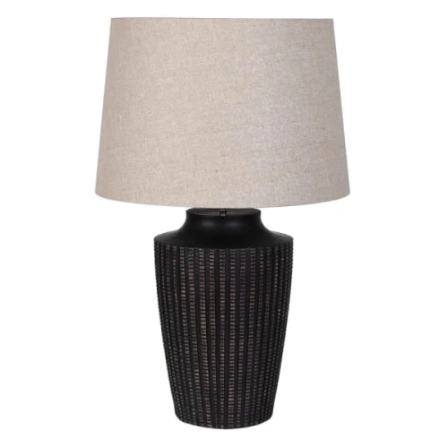 Lampa stołowa Junio 80 cm z lnianym abażurem