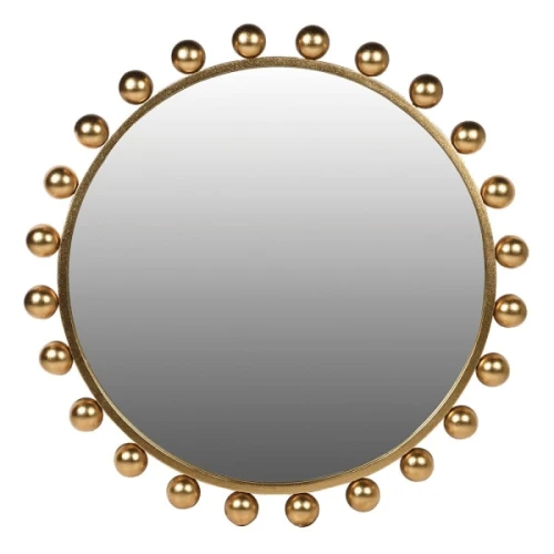 Złote okrągłe lustro Bubble Gold 80 cm