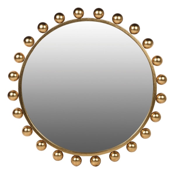 Złote okrągłe lustro Bubble Gold 80 cm z dekoracyjnymi kulami
