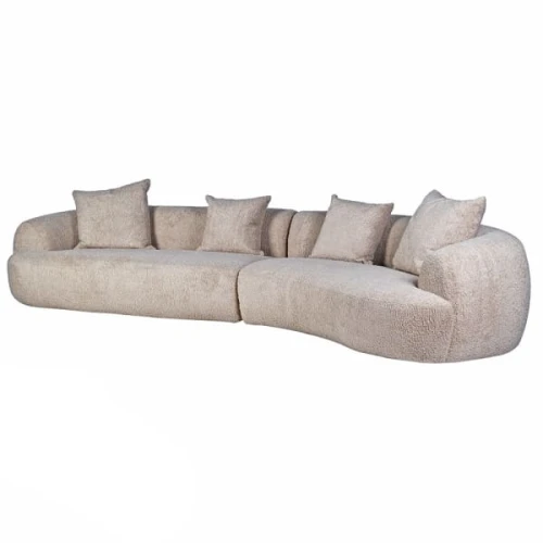 Sofa Ava Bouclé 382 cm – kremowa sofa o organicznej formie