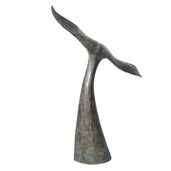 Whales duża rzeźba ogona wieloryba 122 cm z aluminium