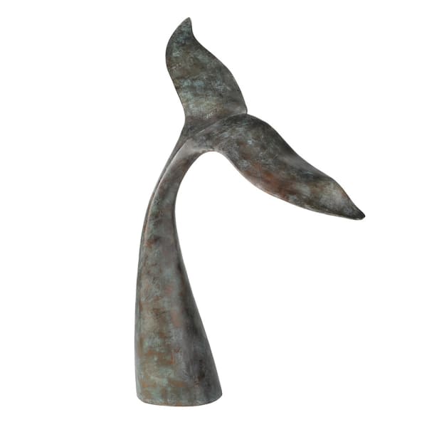 Aluminiowa rzeźba Whales z grafitowo-zielonym efektem patyny
