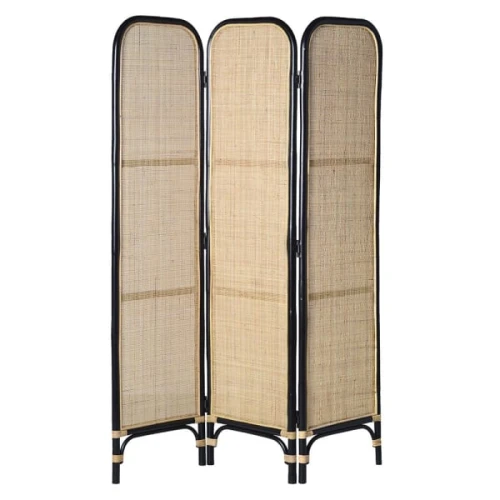Parawan dekoracyjny Toba z naturalnego rattanu 179,5 cm – 3-panelowy