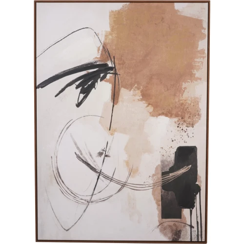 Obraz Finsbury 140 × 100 cm – abstrakcja w beżu, brązie i czerni