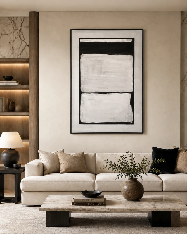 Obraz abstrakcyjny Greys na płótnie 140x100 cm w jasnych barwach