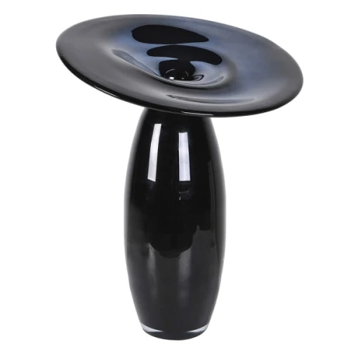 Wazon Hat Black 53 cm – czarny szklany wazon o rzeźbiarskiej formie