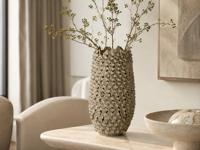 Waza Organic Taupe 49 cm drobne perfekcyjnie wykonane zdobienia organiczny kształt