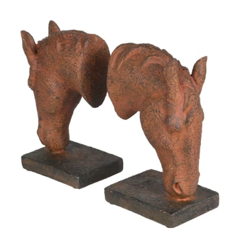 Podpórki do książek Knightsbridge Horse 21 cm – konie brąz poliresin
