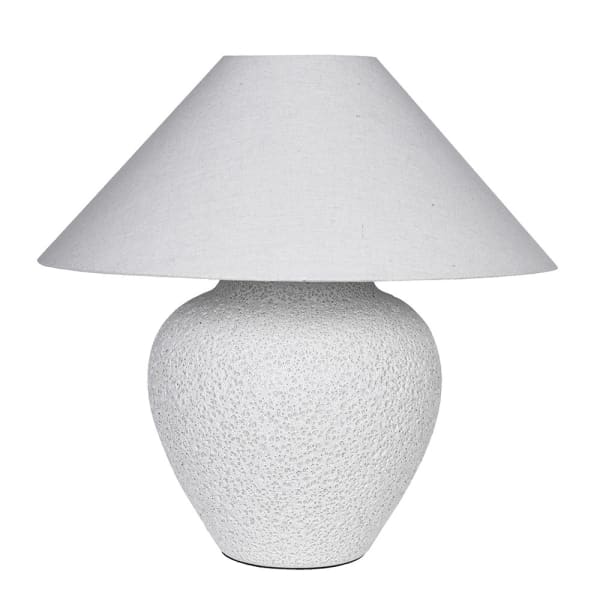 Biała lampa stołowa White Camden 46 cm z ceramiczną podstawą