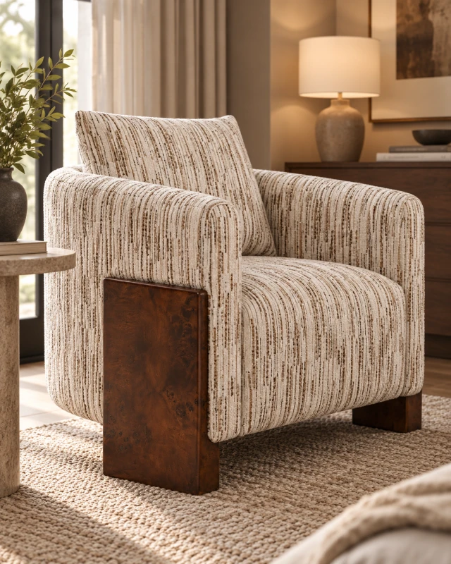 Fotel Belgravia Bouclé w eleganckim salonie