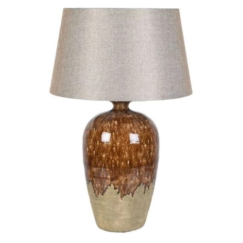 Lampa stołowa Brompton Hickory 78 cm z lnianym abażurem