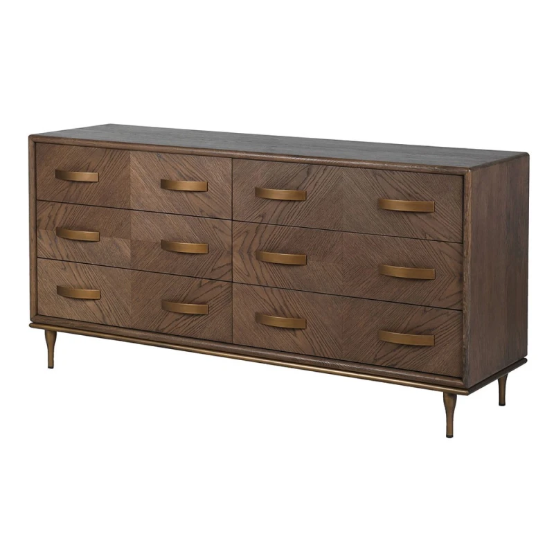 Komoda Ashbourne 160 cm z geometrycznymi frontami