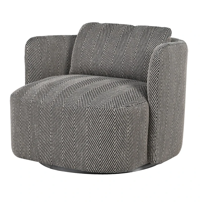 Fotel obrotowy Fitzrovia Herringbone w czarno-białą jodełkę