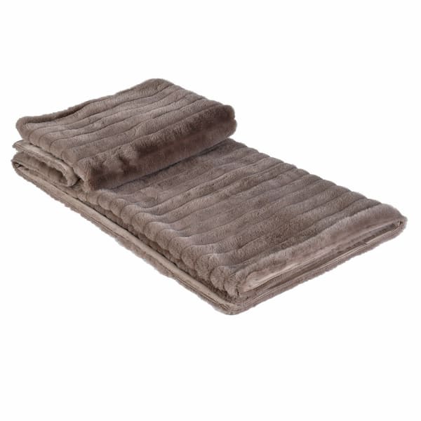Koc ze sztucznego futra Belgravia Taupe 140 × 170 cm