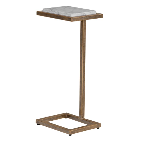 Stolik pomocniczy Alice Mini 58,5 cm – marmur i antyczne złoto