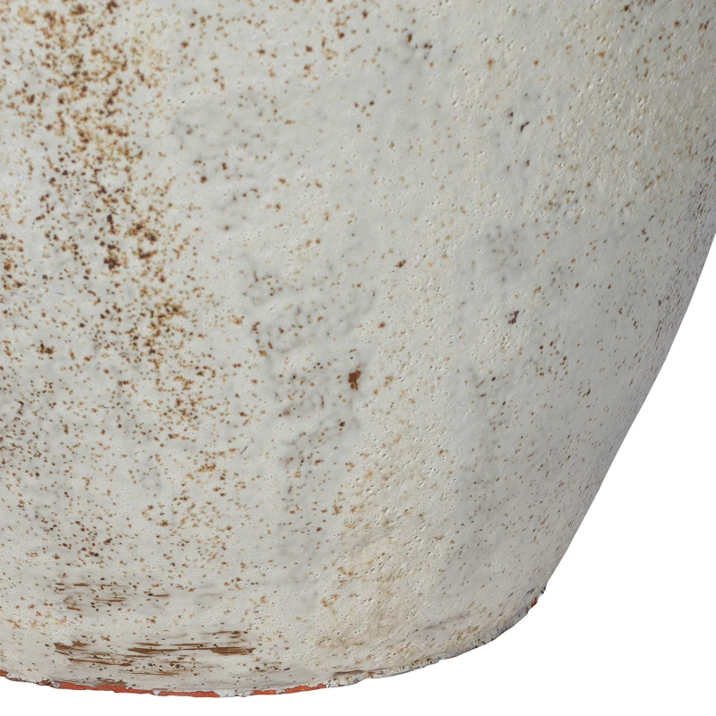 Fakturowana powierzchnia dużego białego wazonu ceramicznego Richmond