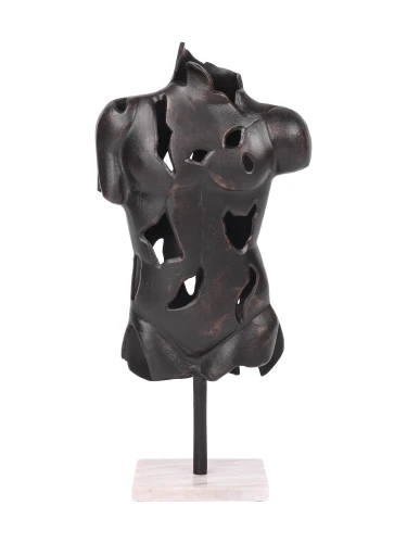 Rzeźba Chelsea Torso 58 cm – Antique Black aluminium na marmurowej podstawie