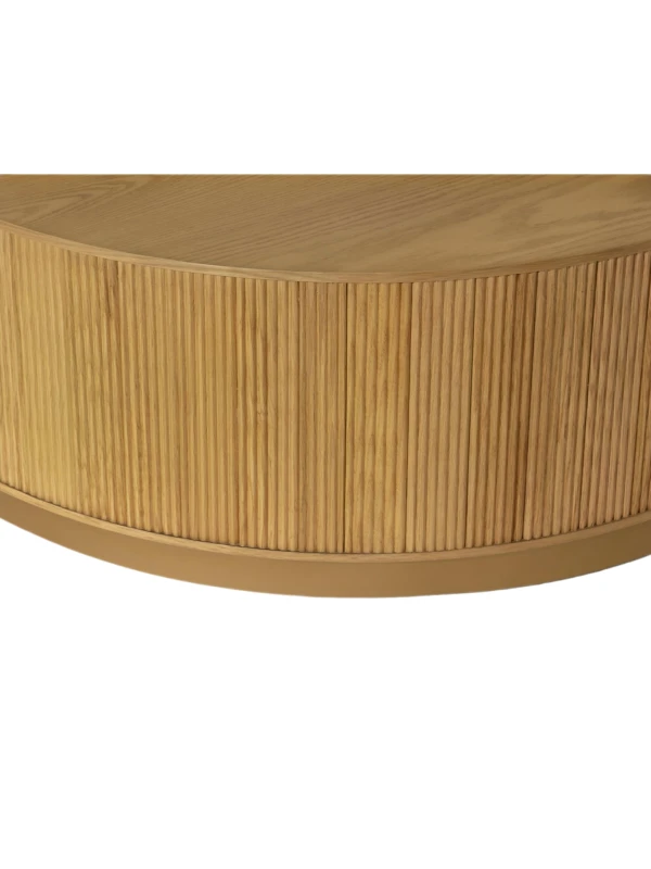 Ryflowany stolik Chiswick ze stalową podstawą Brushed Gold