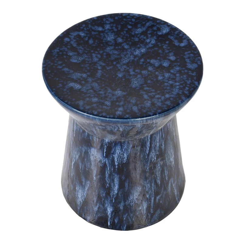 Stołek ceramiczny Kew Midnight Blue z rzeźbiarską zwężoną formą