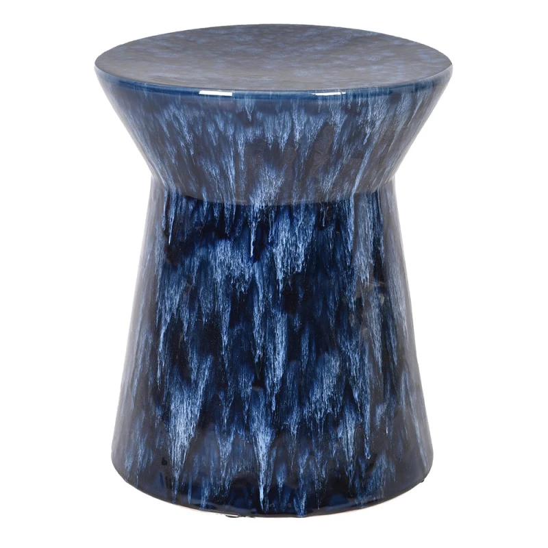 Niebieski stołek ceramiczny Kew Midnight Blue 45 cm