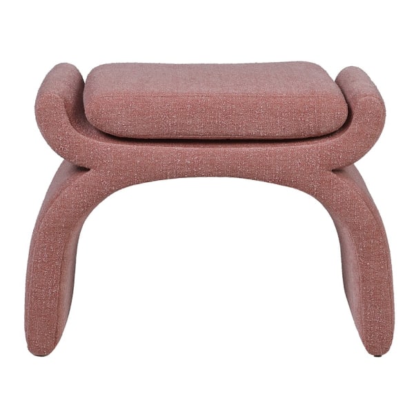 Tapicerowany stołek Luxury Pink w pudroworóżowym kolorze