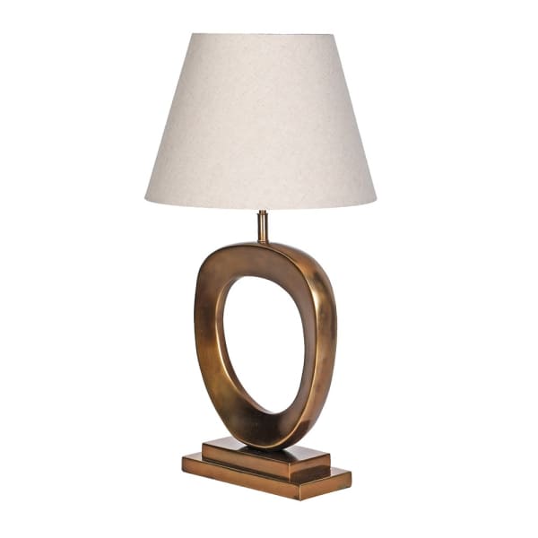 Lampa stołowa Richmond 83 cm z metalową podstawą i lnianym abażurem
