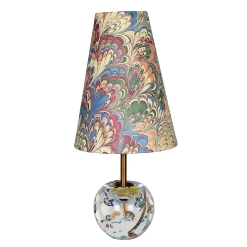 Lampa stołowa Portobello 45 cm – szkło i kolorowy abażur