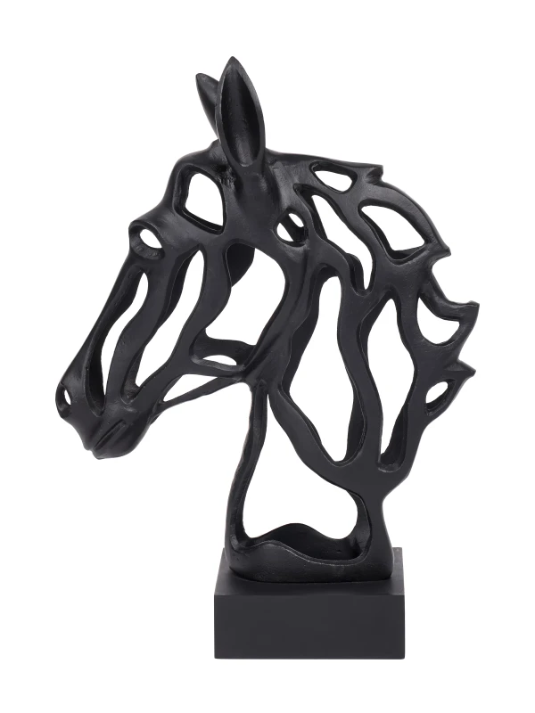 Czarna rzeźba głowy konia Ascot Horse 44 cm