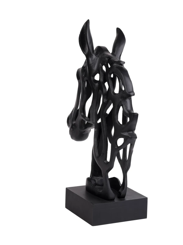 Ażurowa rzeźba konia Ascot Horse z czarnego aluminium