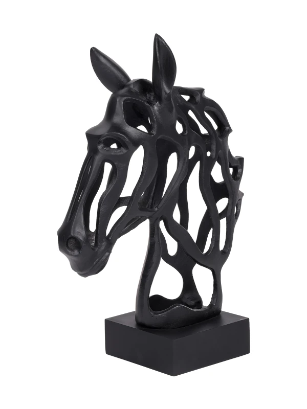 Czarna rzeźba głowy konia Ascot Horse 44 cm