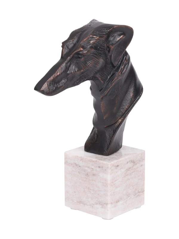 Rzeźba psa Mayfair Hound 26 cm na marmurowej podstawie