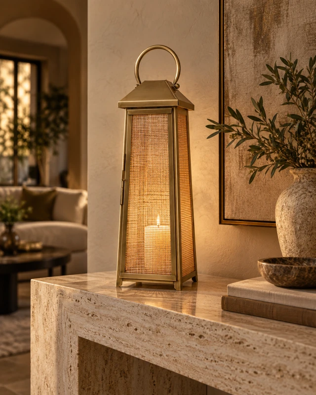 Dekoracyjny lampion metalowy 77 cm do salonu