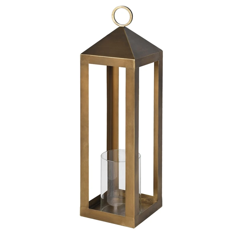 Wysoki złoty lampion dekoracyjny Mayfair 95 cm