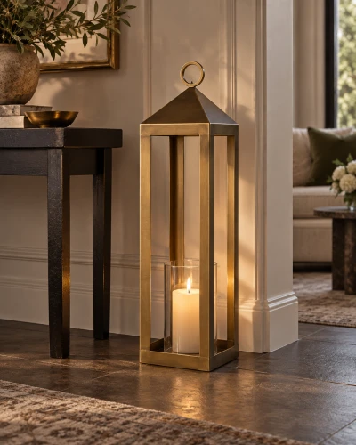 Lampion Mayfair Antique Gold 95 cm – szkło i żelazo