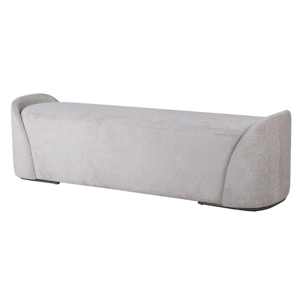 Szara ławka tapicerowana Luba Grey 163 cm