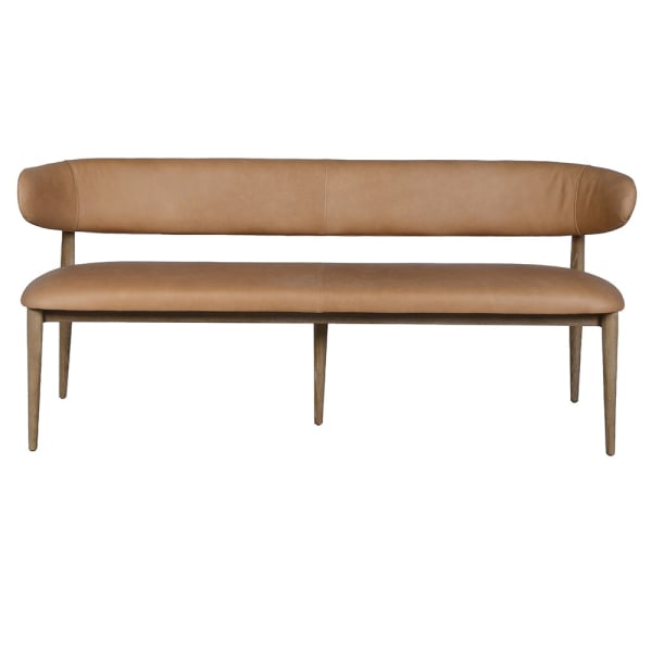Skórzana ławka Camden 180 cm z oparciem